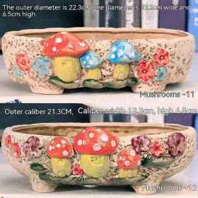 Large Caliber Succulent Ceramic Flowerpot (Option: 3 Style)