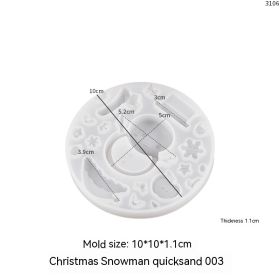 Christmas Quicksand Christmas Tree House Snowman House Quicksand Pendant Silicone Mold (Option: Snowman Quicksand 003)